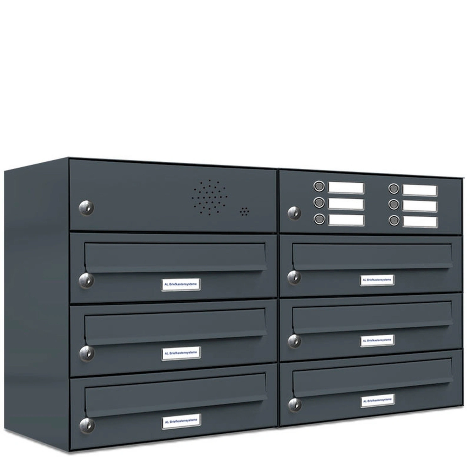 Briefkasten, Parteien: 6, Aufputzmontage, BxHxT: 153,143 x 46,0 x 27,5 cm