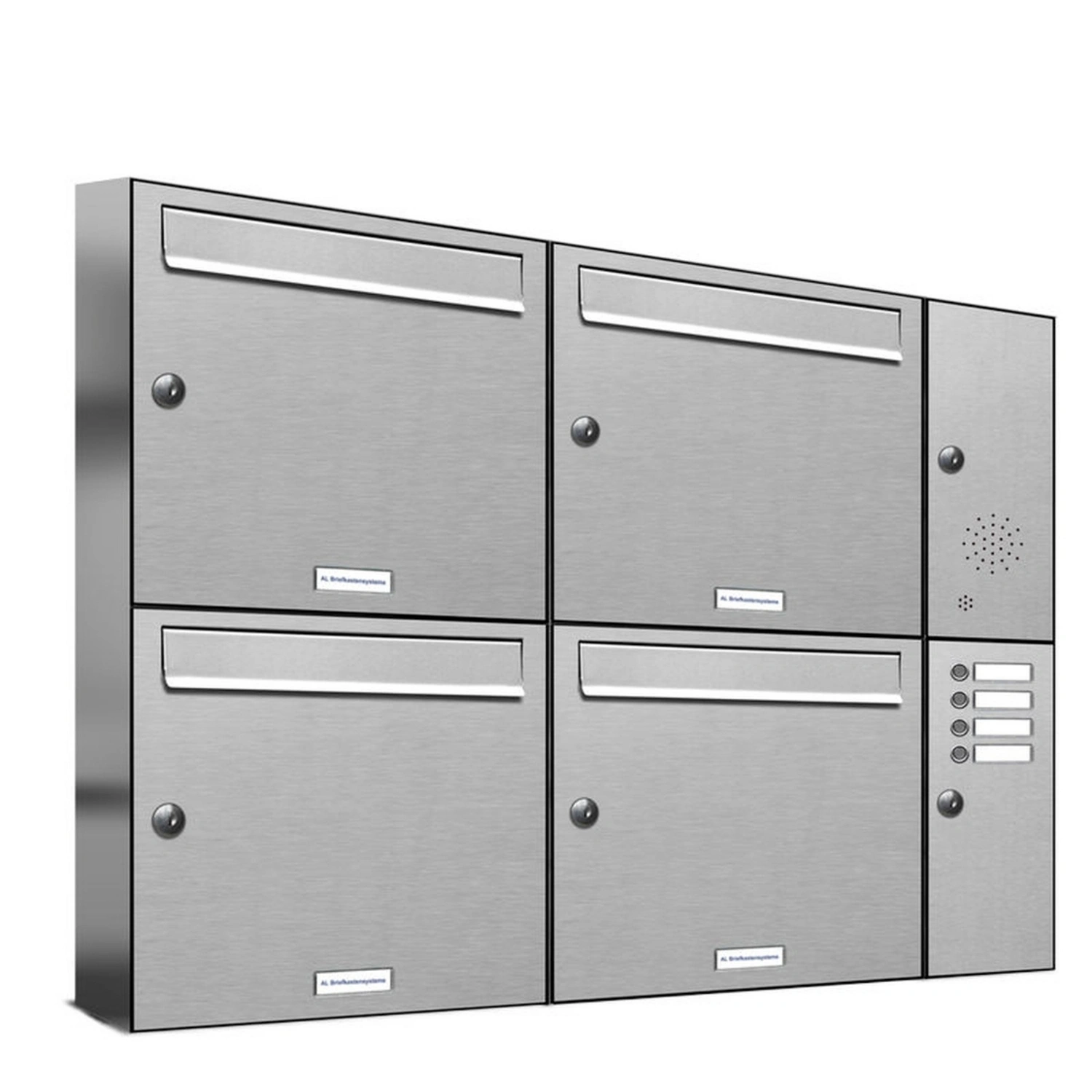 Briefkasten, Parteien: 4, Aufputzmontage, BxHxT: 153,469 x 68,4 x 11,6 cm