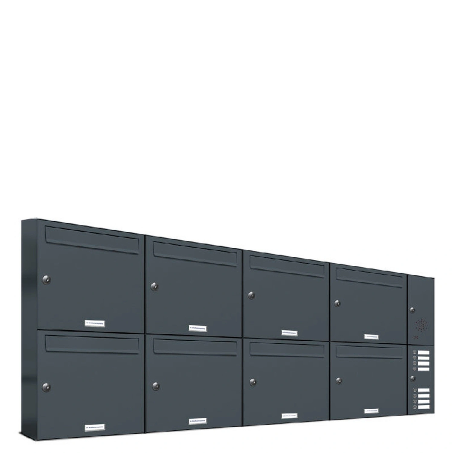 Briefkasten, Parteien: 8, Aufputzmontage, BxHxT: 168,0 x 68,4 x 11,6 cm