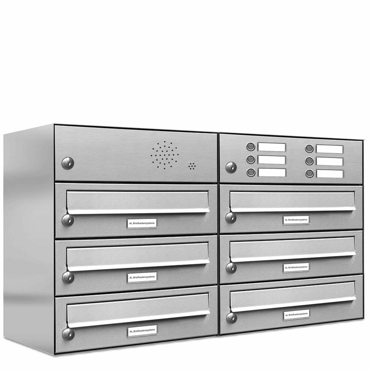 Briefkasten, Parteien: 6, Aufputzmontage, BxHxT: 153,368 x 46,0 x 27,5 cm