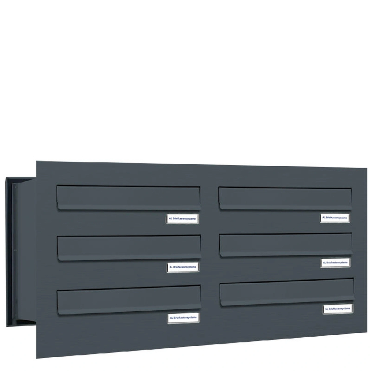 Briefkasten, Parteien: 6, Mauerdurchwurf, BxHxT: 76,8 x 34,5 x 48,0 cm