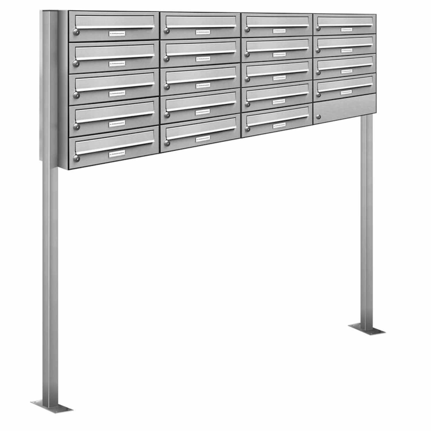 Briefkasten, Parteien: 19, Freistehend, BxHxT: 161,2 x 150 x 27,5 cm