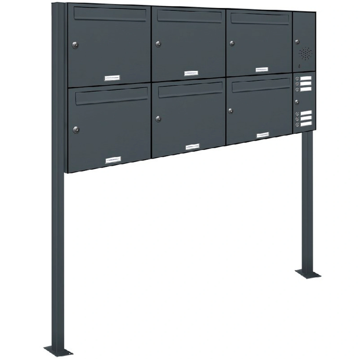 Briefkasten, Parteien: 6, Freistehend, BxHxT: 153,256 x 150,0 x 11,6 cm