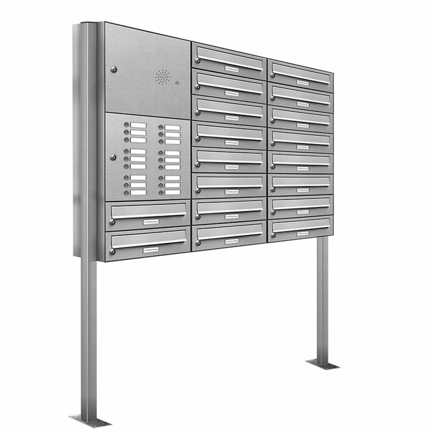 Briefkasten, Parteien: 18, Freistehend, BxHxT: 122,9 x 170 x 27,5 cm