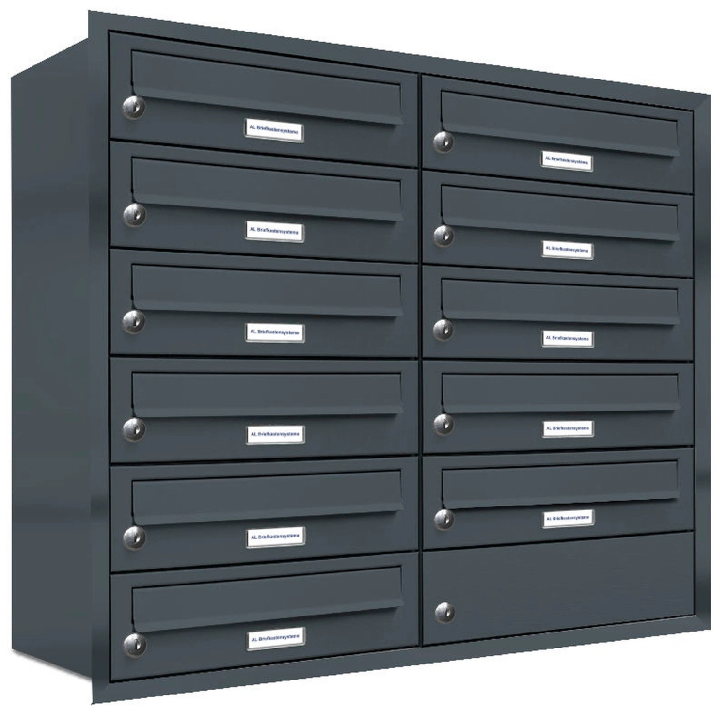 Briefkasten, Parteien: 11, Unterputzmontage, BxHxT: 80,6 x 73 x 27,5 cm