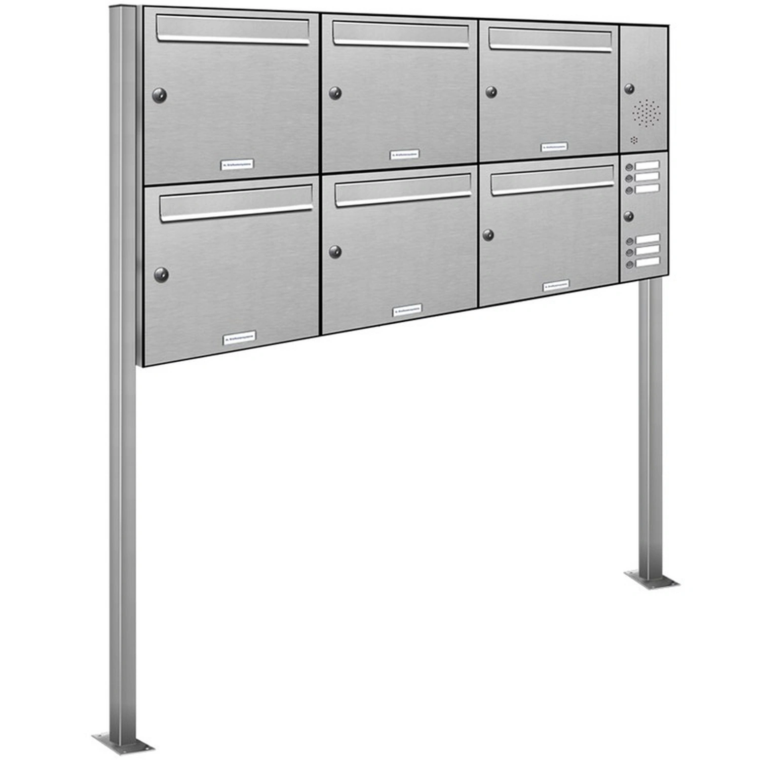 Briefkasten, Parteien: 6, Freistehend, BxHxT: 137,7 x 150 x 11,6 cm