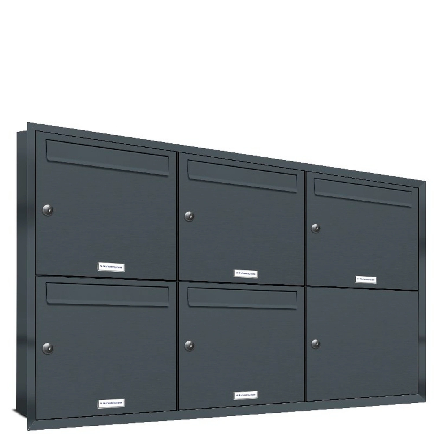 Briefkasten, Parteien: 5, Unterputzmontage, BxHxT: 153,82 x 72,4 x 11,6 cm
