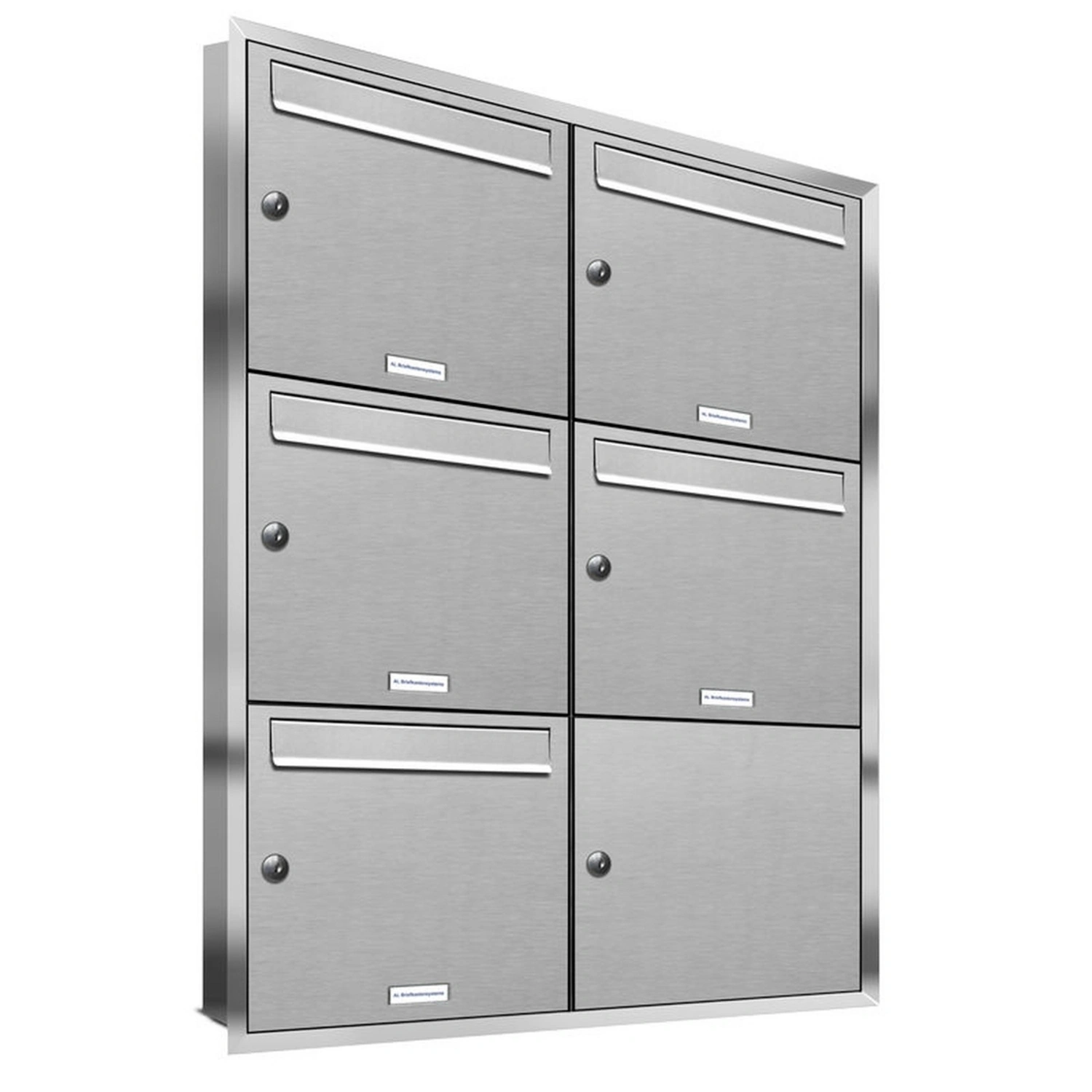 Briefkasten, Parteien: 5, Unterputzmontage, BxHxT: 153,248 x 106,6 x 11,6 cm