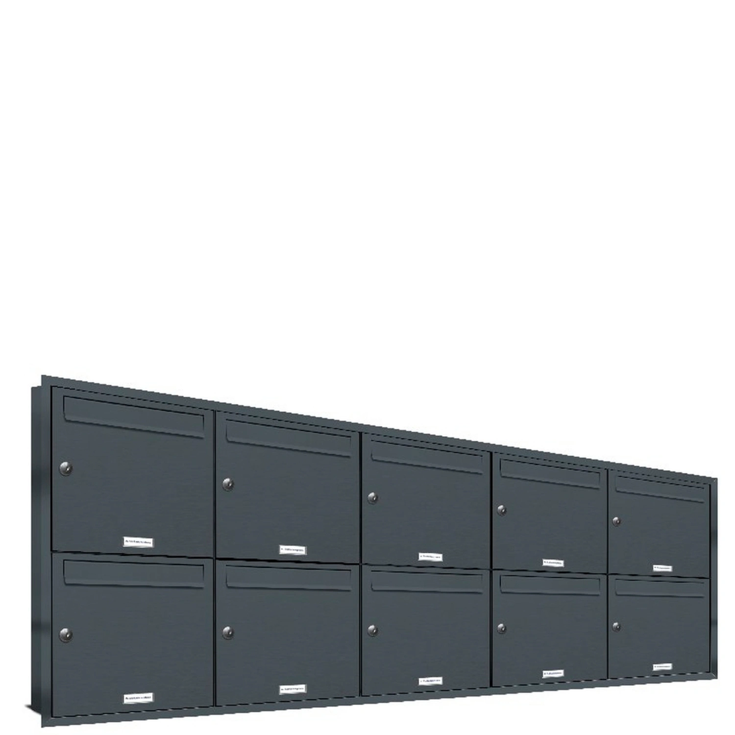 Briefkasten, Parteien: 10, Unterputzmontage, BxHxT: 153,35 x 72,4 x 11,6 cm