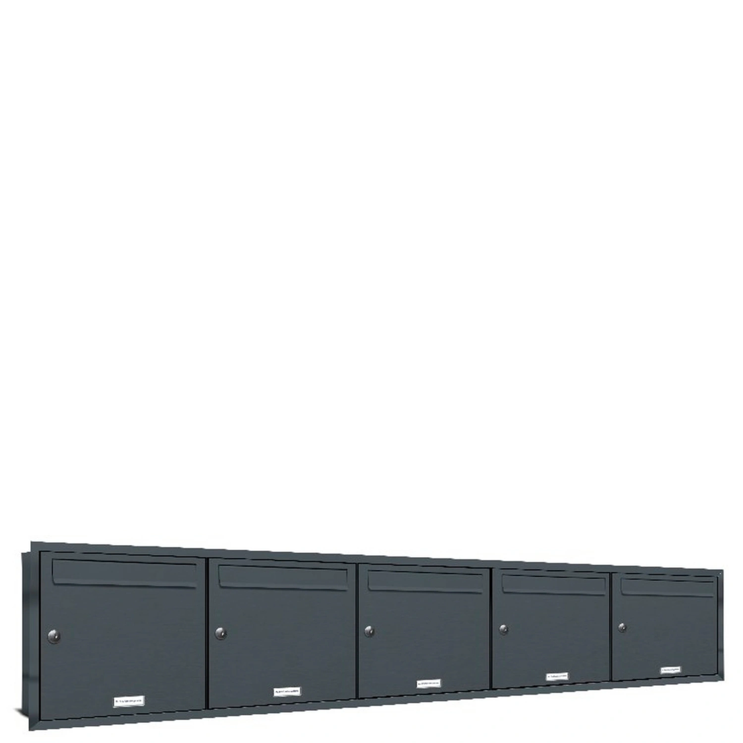 Briefkasten, Parteien: 5, Unterputzmontage, BxHxT: 195,5 x 38,5 x 11,6 cm