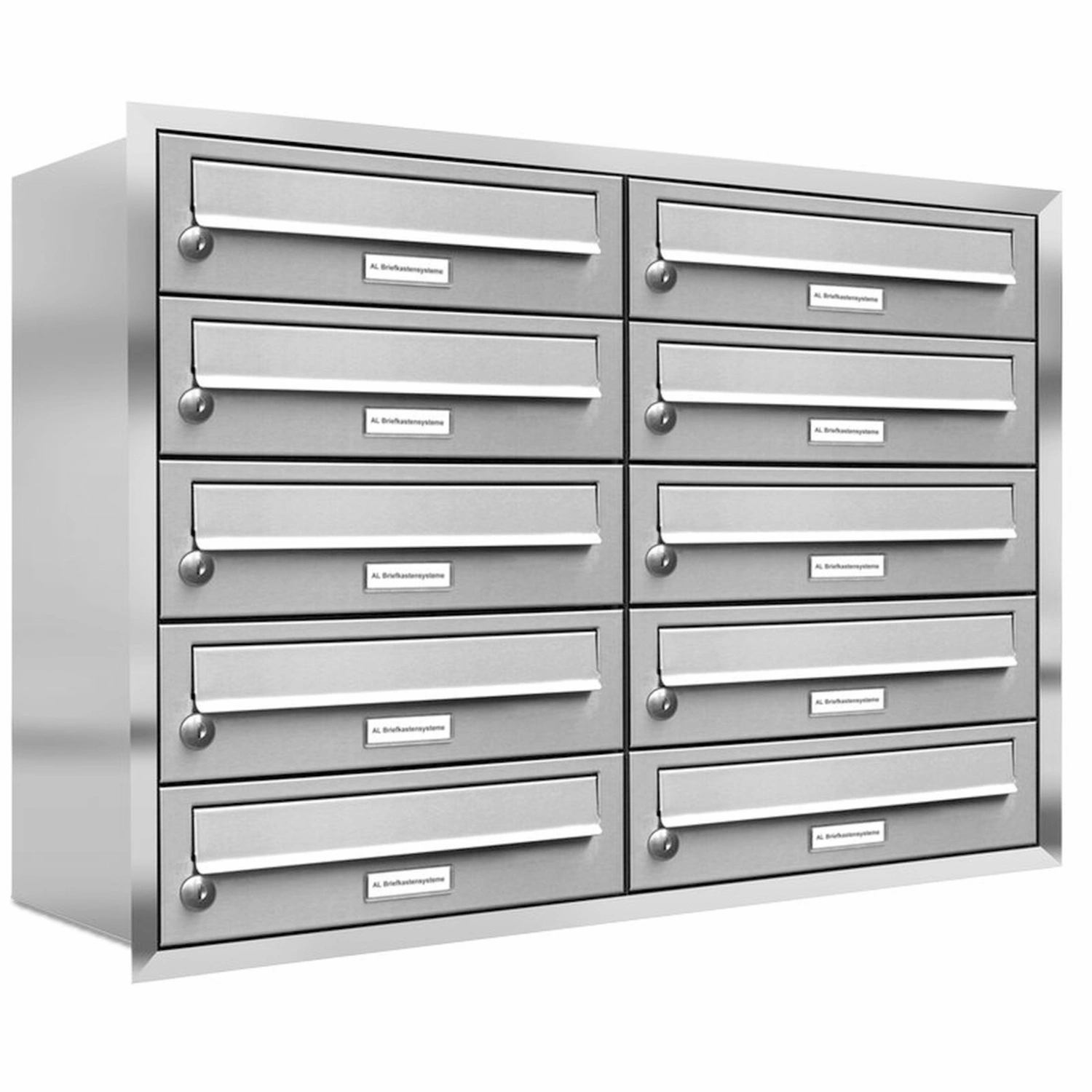 Briefkasten, Parteien: 10, Unterputzmontage, BxHxT: 153,250 x 61,5 x 27,5 cm