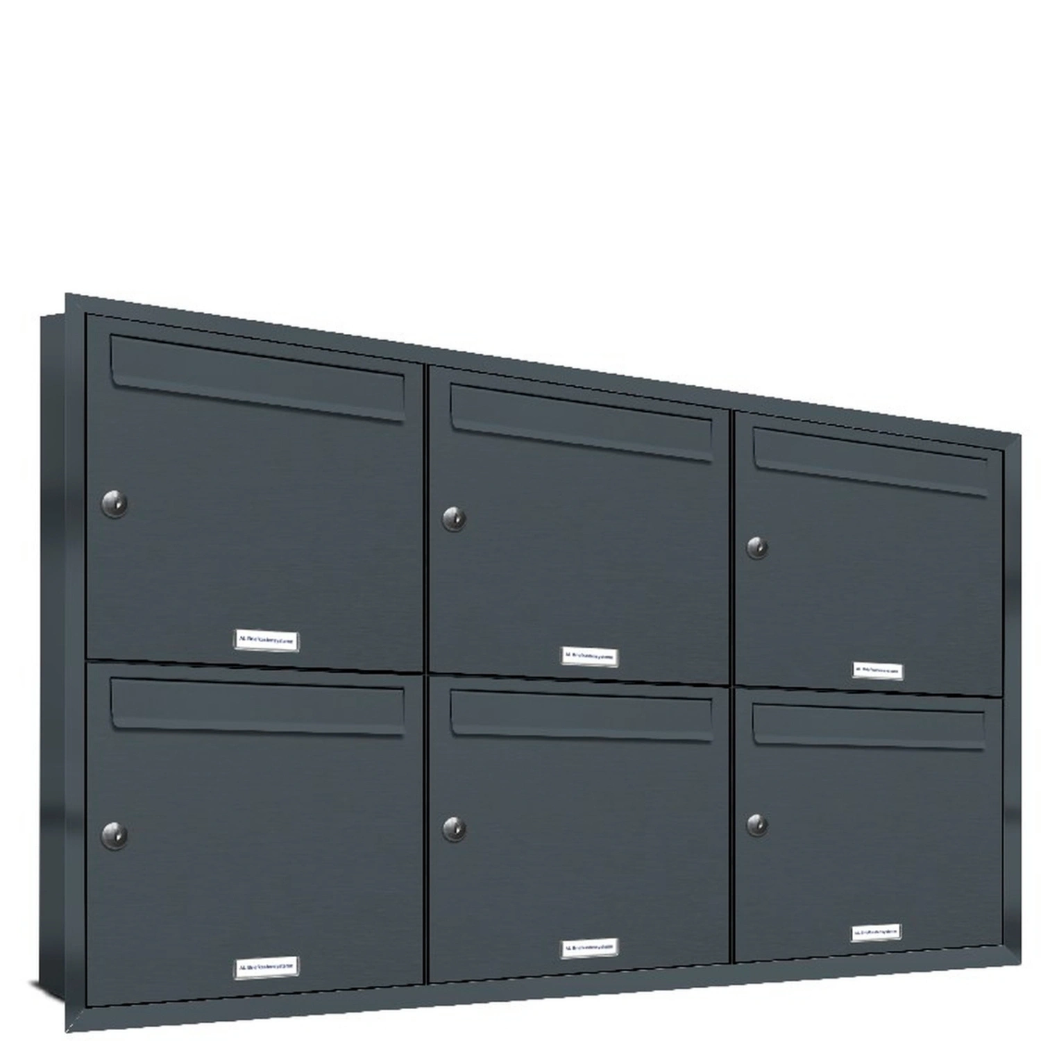 Briefkasten, Parteien: 6, Unterputzmontage, BxHxT: 118,9 x 72,4 x 11,6 cm