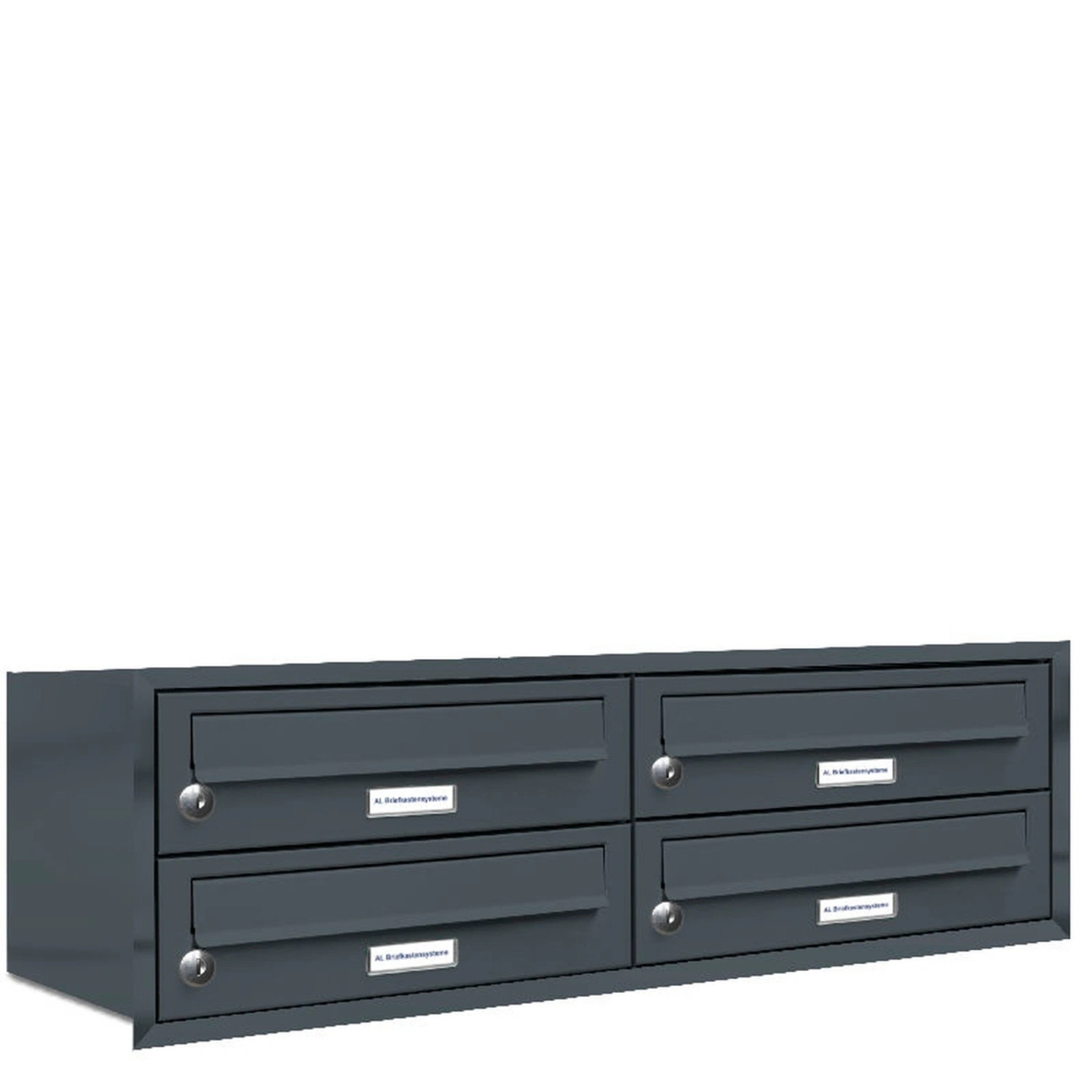 Briefkasten, Parteien: 4, Unterputzmontage, BxHxT: 80,5 x 27 x 27,5 cm