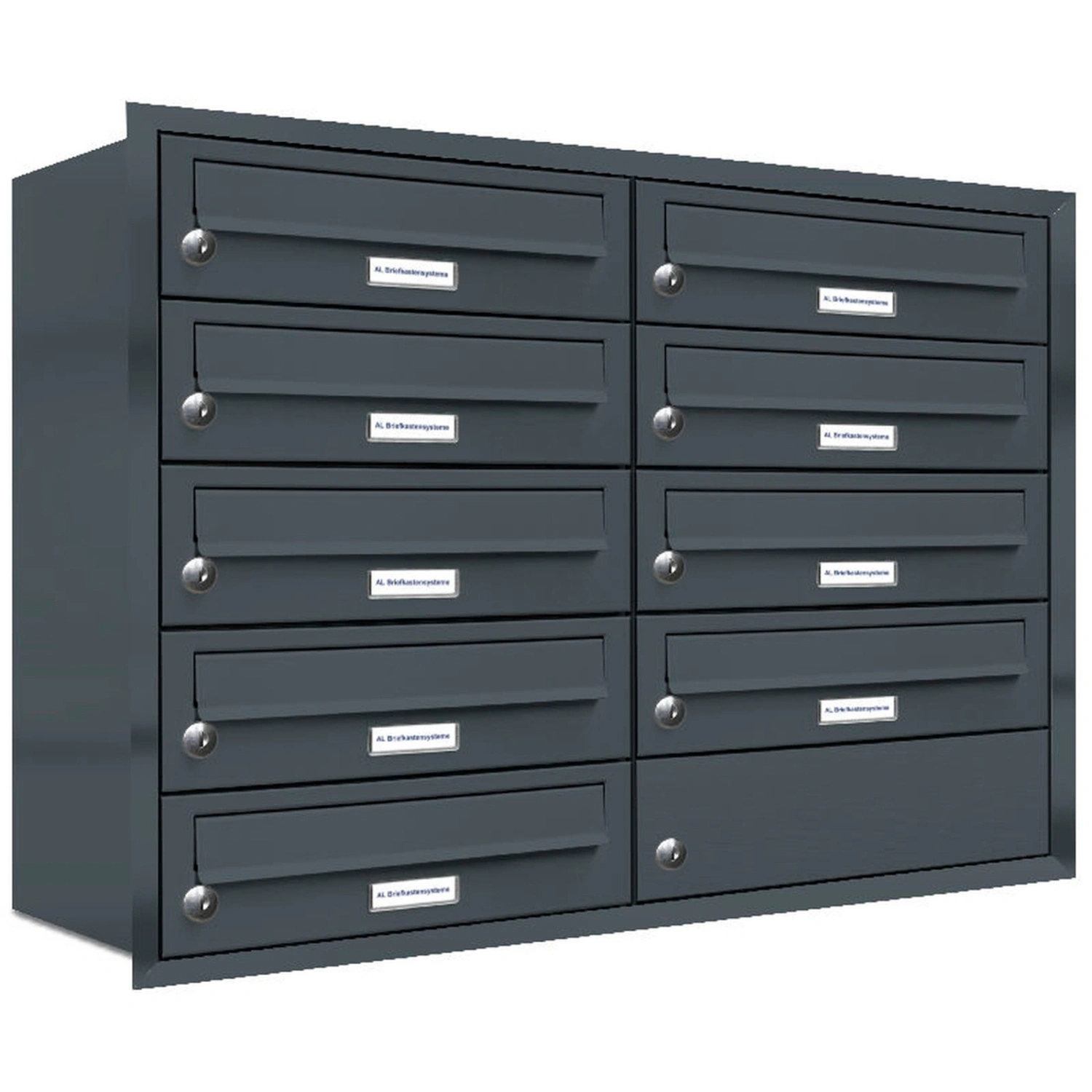 Briefkasten, Parteien: 9, Unterputzmontage, BxHxT: 80,6 x 61,5 x 27,5 cm