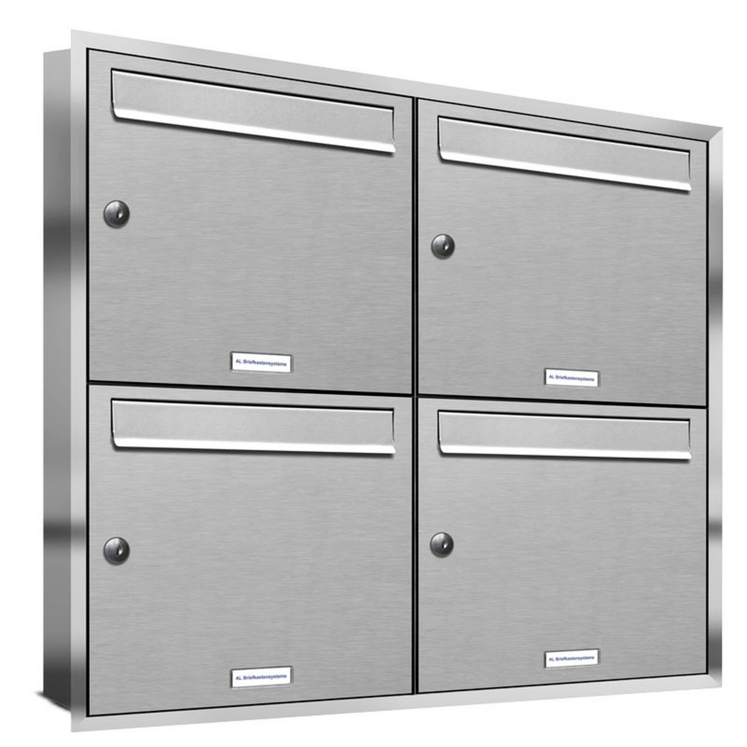 Briefkasten, Parteien: 4, Unterputzmontage, BxHxT: 80,6 x 72,4 x 11,6 cm