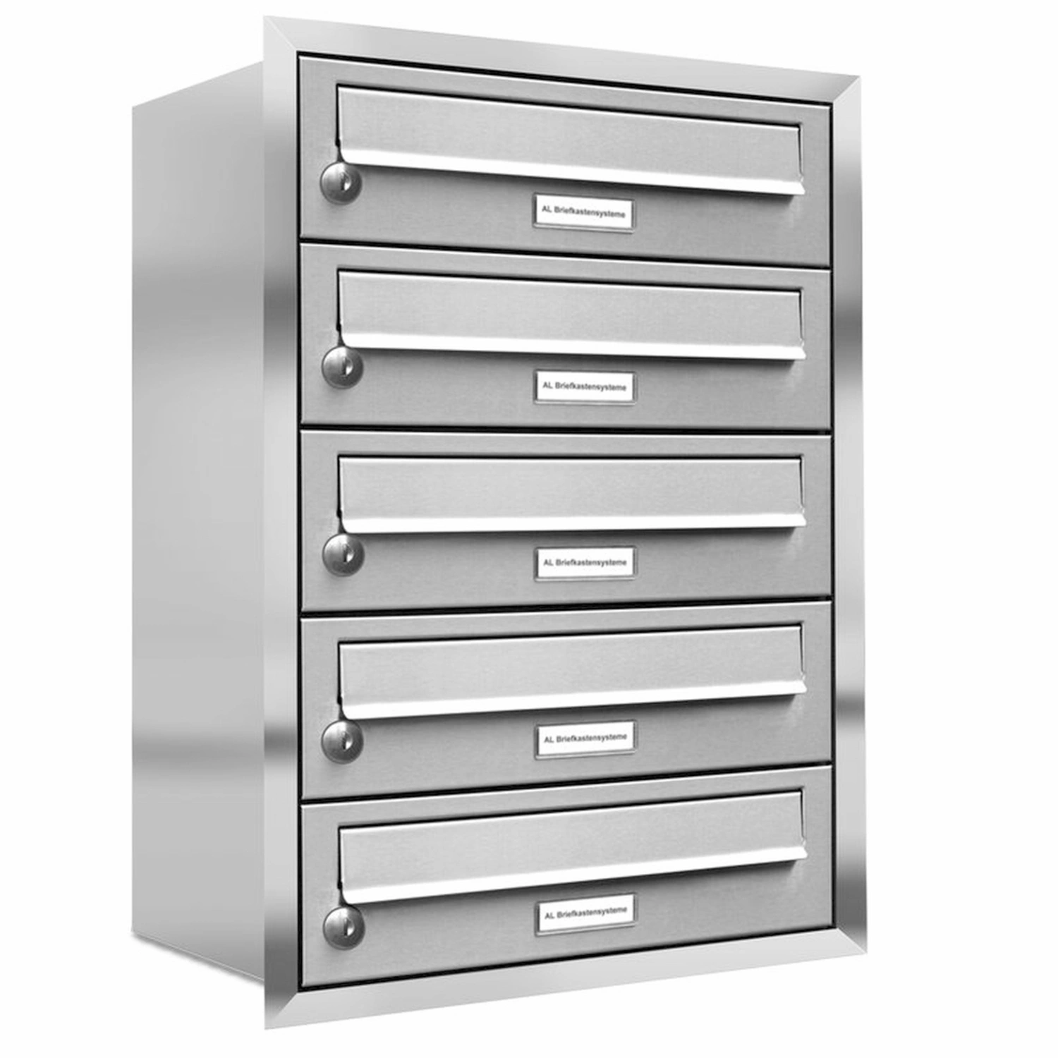 Briefkasten, Parteien: 5, Unterputzmontage, BxHxT: 153,348 x 61,5 x 27,5 cm