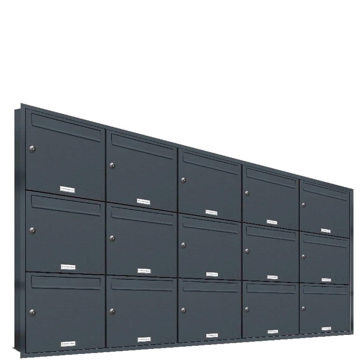 Briefkasten, Parteien: 15, Unterputzmontage, BxHxT: 195,5 x 106,6 x 11,6 cm