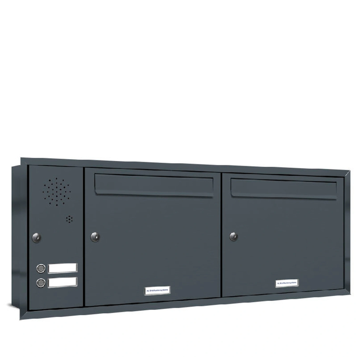 Briefkasten, Parteien: 2, Unterputzmontage, BxHxT: 153,602 x 38,5 x 11,6 cm