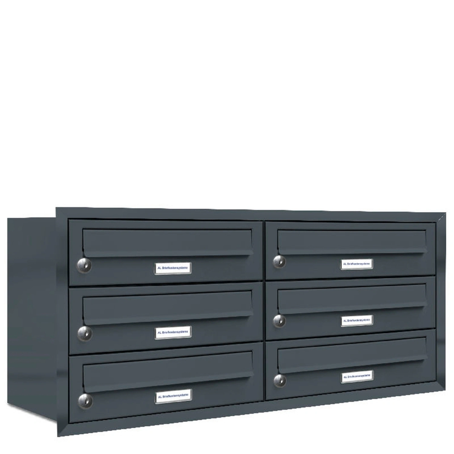 Briefkasten, Parteien: 6, Unterputzmontage, BxHxT: 80,6 x 38,5 x 27,5 cm