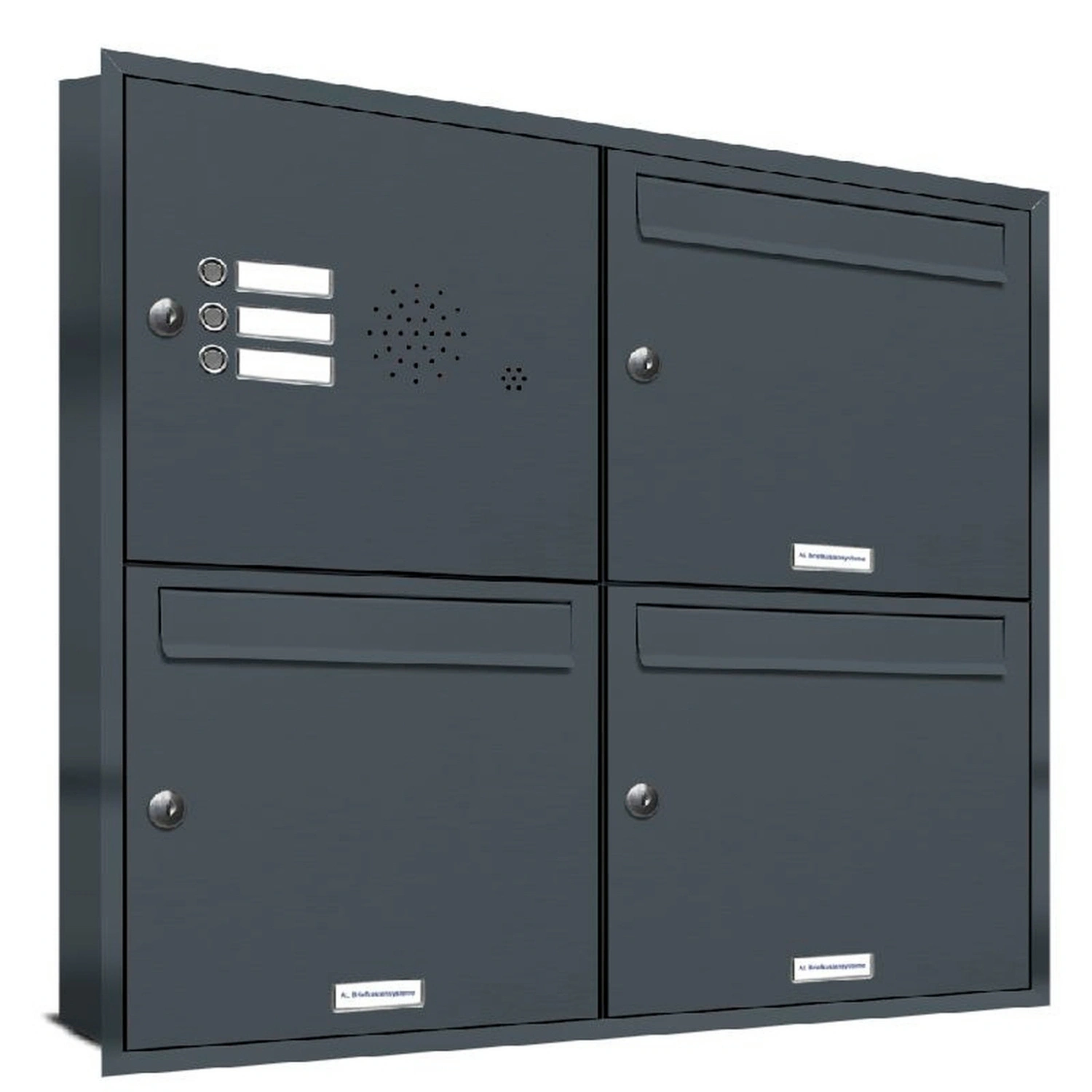 Briefkasten, Parteien: 3, Unterputzmontage, BxHxT: 153,502 x 72,4 x 11,6 cm