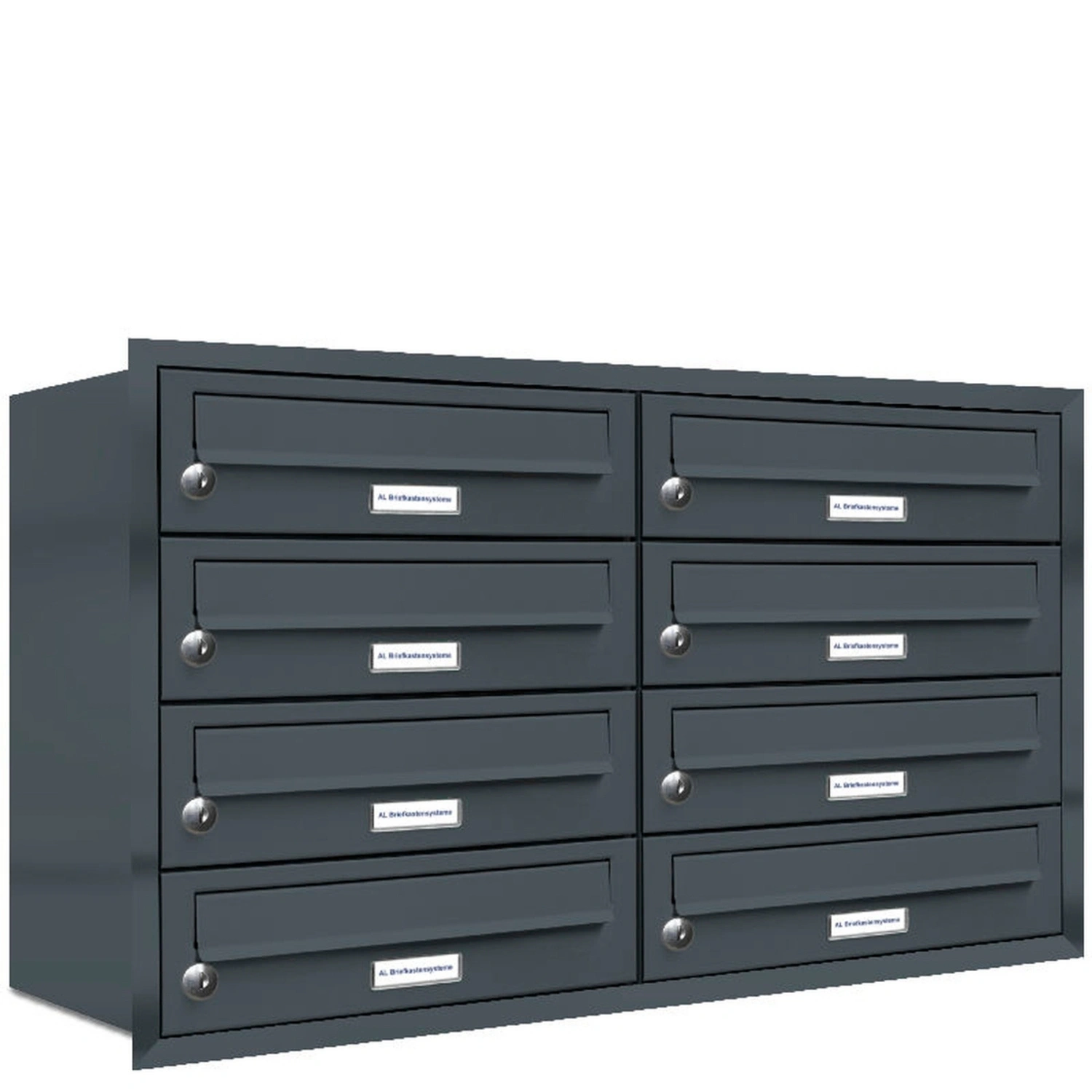 Briefkasten, Parteien: 8, Unterputzmontage, BxHxT: 153,288 x 50,0 x 27,5 cm