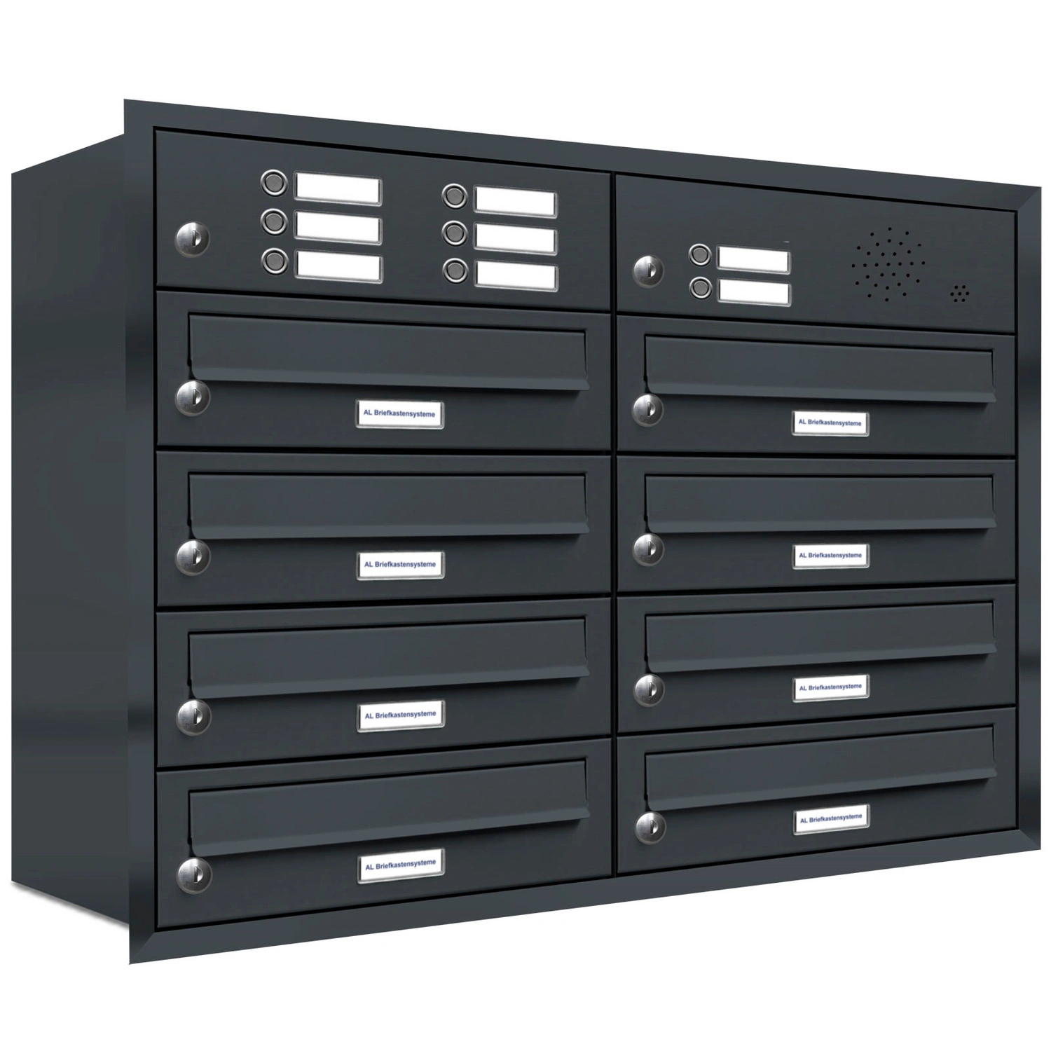 Briefkasten, Parteien: 8, Unterputzmontage, BxHxT: 153,532 x 61,5 x 27,5 cm