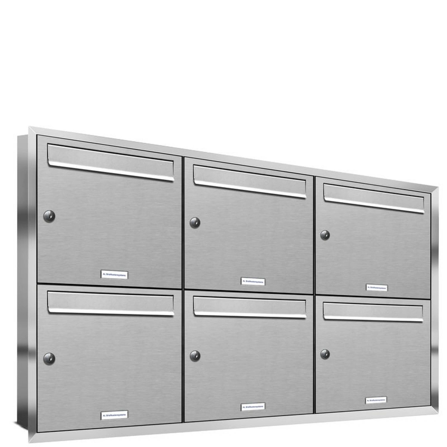 Briefkasten, Parteien: 6, Unterputzmontage, BxHxT: 153,66 x 72,4 x 11,6 cm