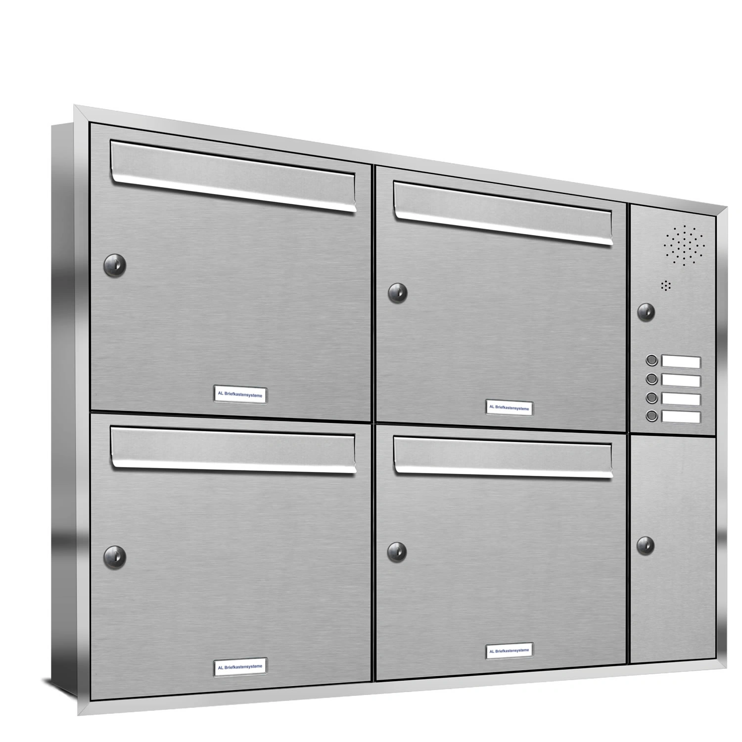 Briefkasten, Parteien: 4, Unterputzmontage, BxHxT: 95,4 x 72,4 x 11,6 cm