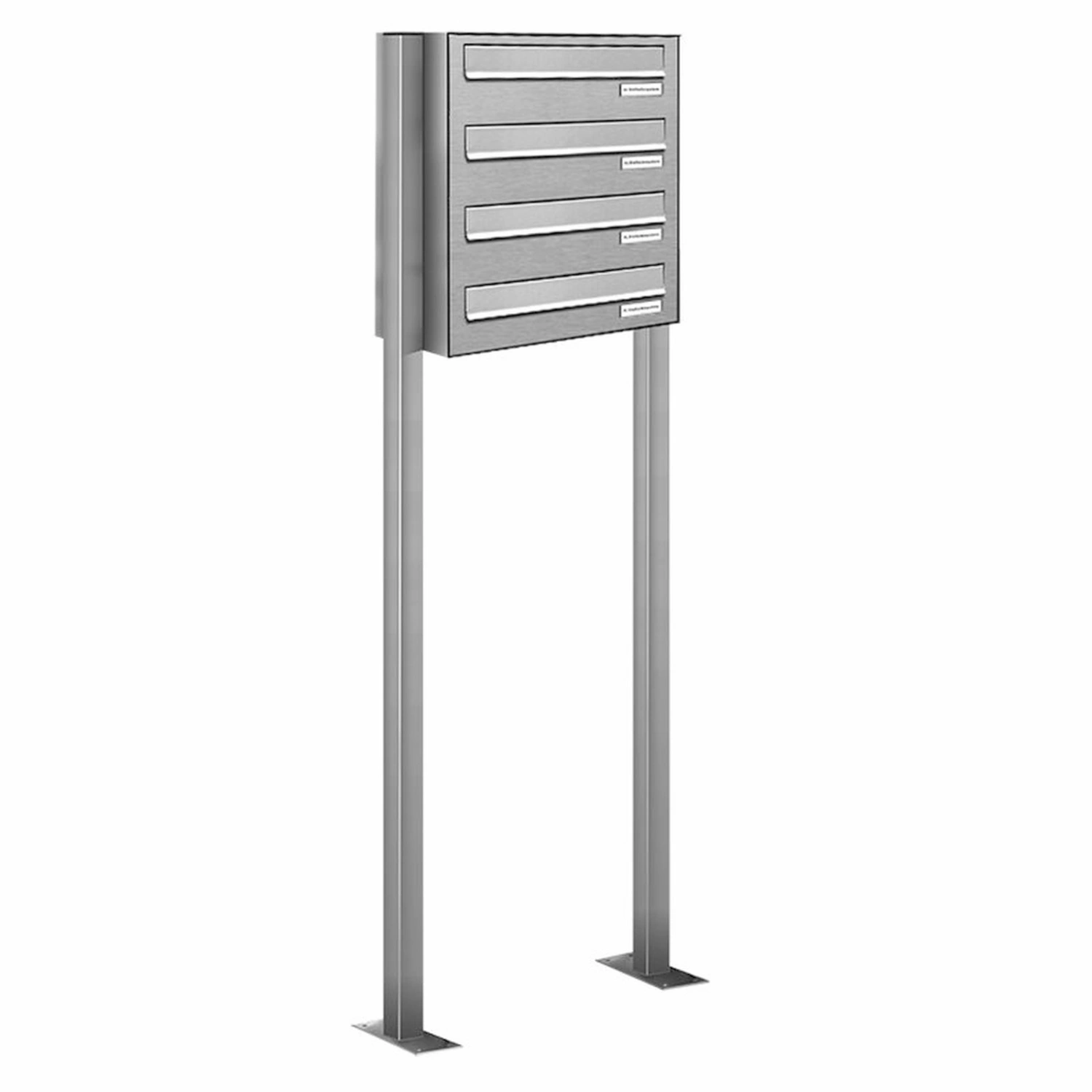 Briefkasten, Parteien: 4, Zaundurchwurf, BxHxT: 46,5 x 150 x 27,5 cm