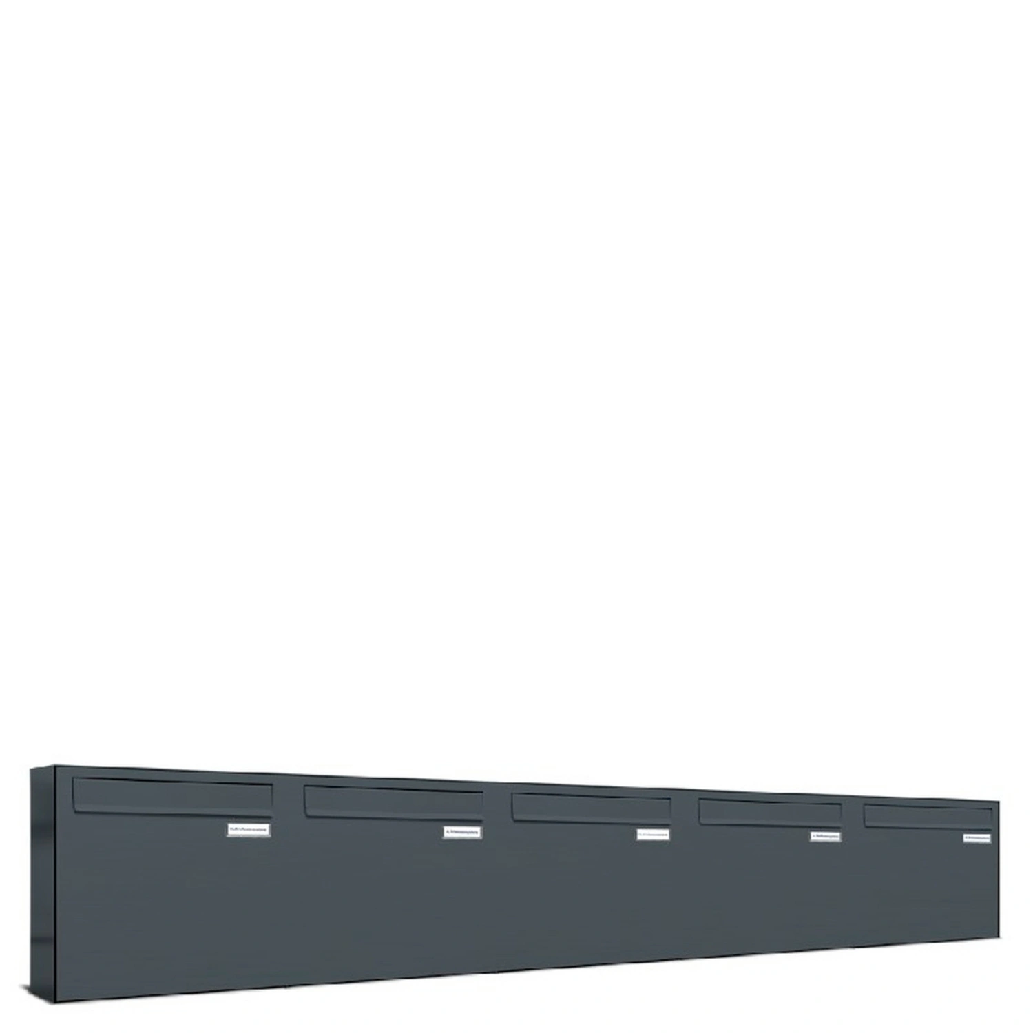 Briefkasten, Parteien: 5, Zaundurchwurf, BxHxT: 153,93 x 34,5 x 11,6 cm