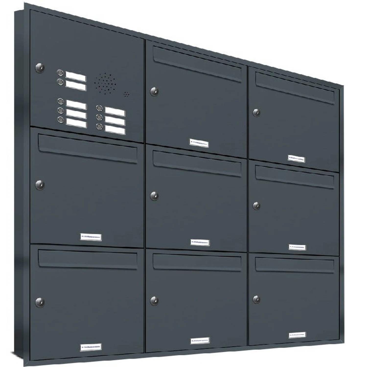 Briefkasten, Parteien: 8, Unterputzmontage, BxHxT: 153,318 x 106,6 x 11,6 cm