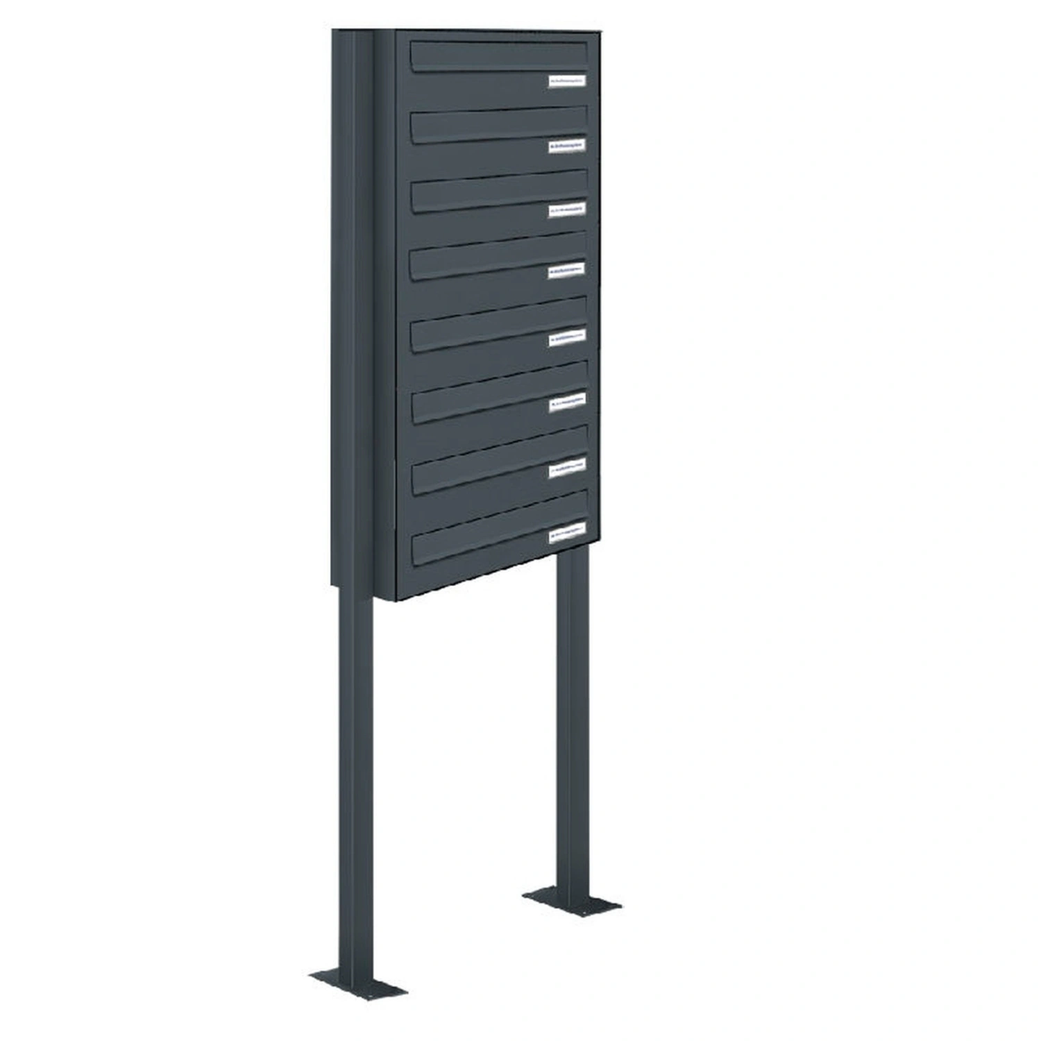 Briefkasten, Parteien: 8, Zaundurchwurf, BxHxT: 153,471 x 170,0 x 27,5 cm