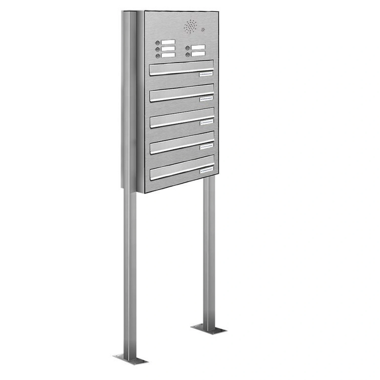 Briefkasten, Parteien: 5, Zaundurchwurf, BxHxT: 46,5 x 170 x 27,5 cm