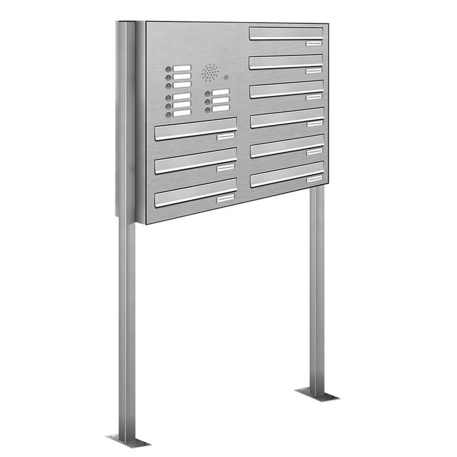 Briefkasten, Parteien: 9, Zaundurchwurf, BxHxT: 84,6 x 150 x 27,5 cm