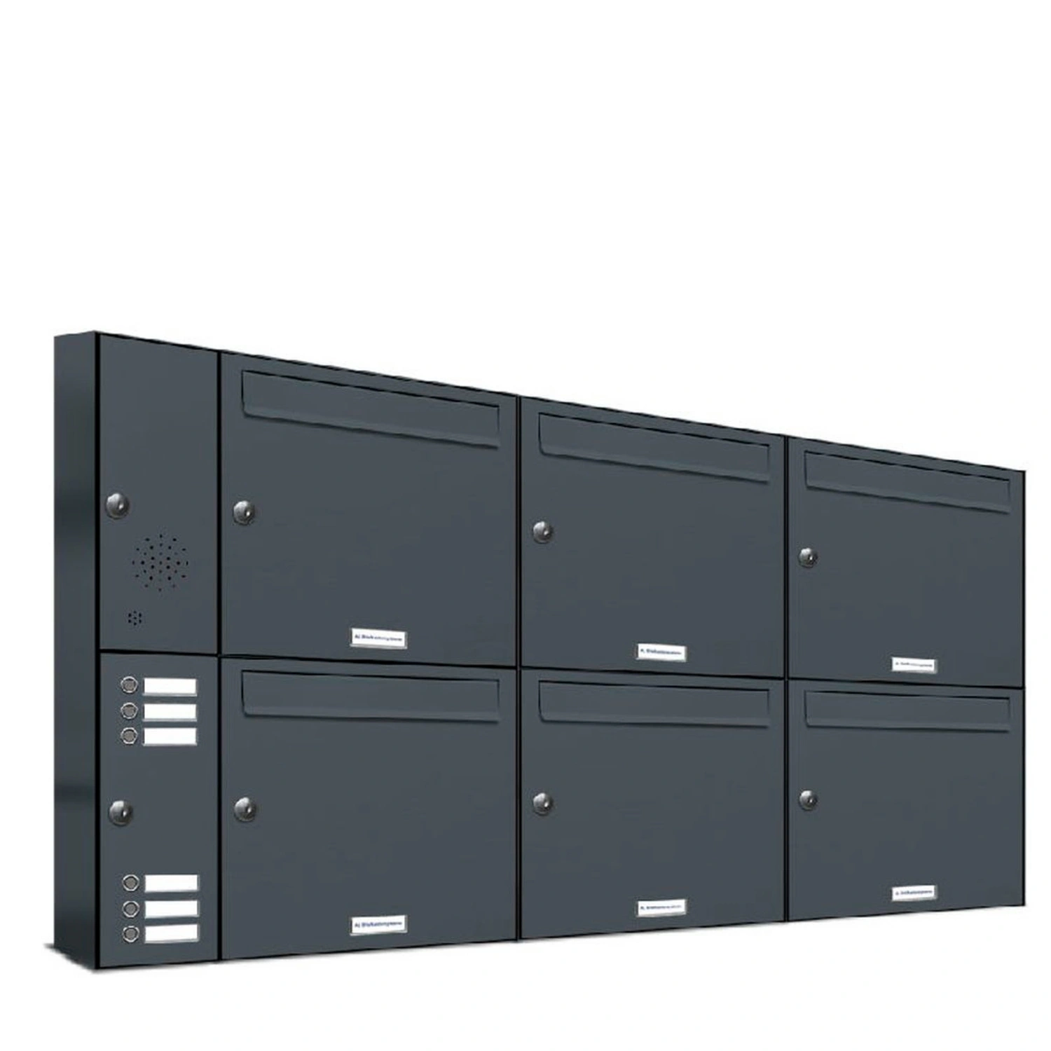 Briefkasten, Parteien: 6, Aufputzmontage, BxHxT: 129,7 x 68,4 x 11,6 cm