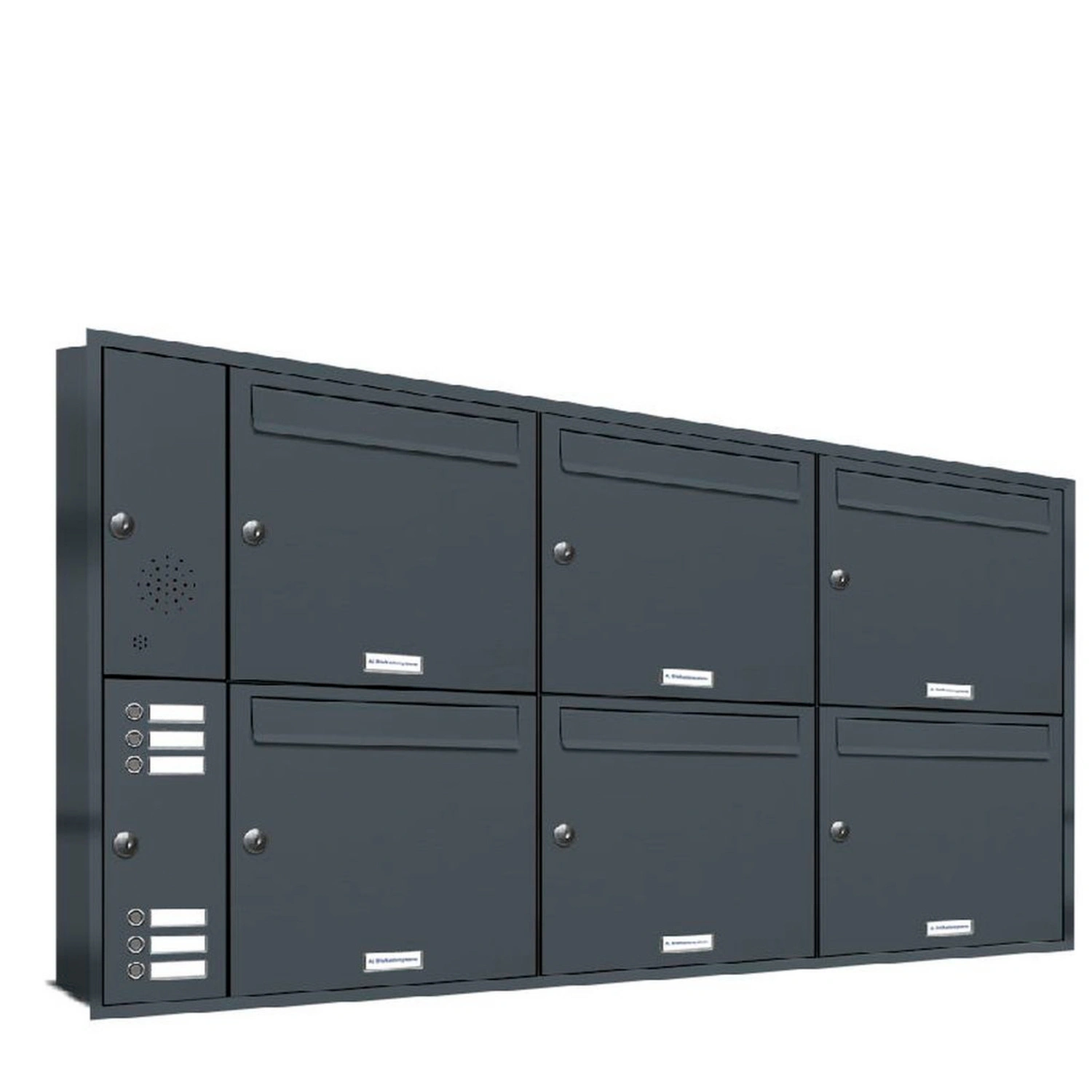 Briefkasten, Parteien: 6, Unterputzmontage, BxHxT: 153,530 x 72,4 x 11,6 cm