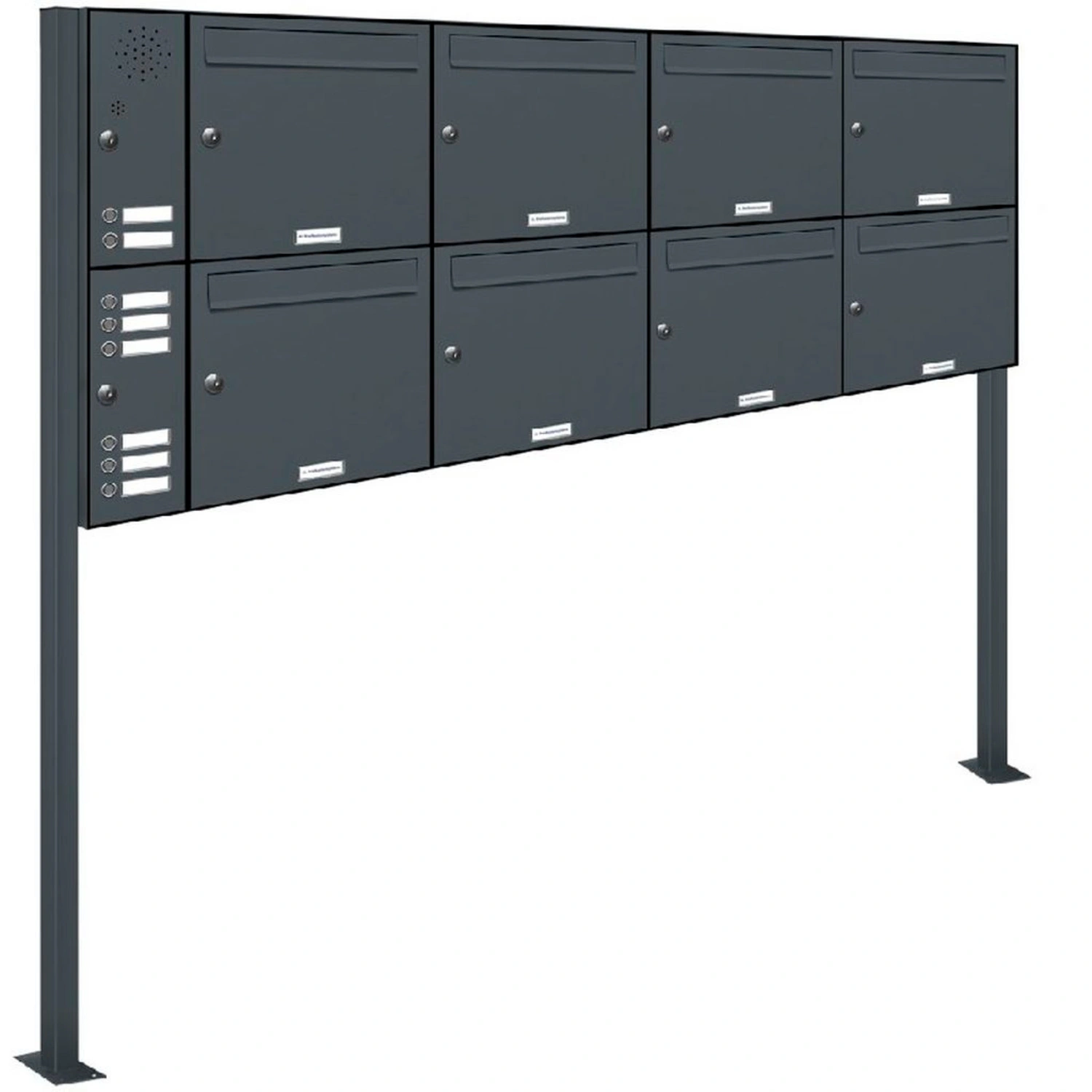 Briefkasten, Parteien: 8, Freistehend, BxHxT: 153,156 x 150,0 x 11,6 cm