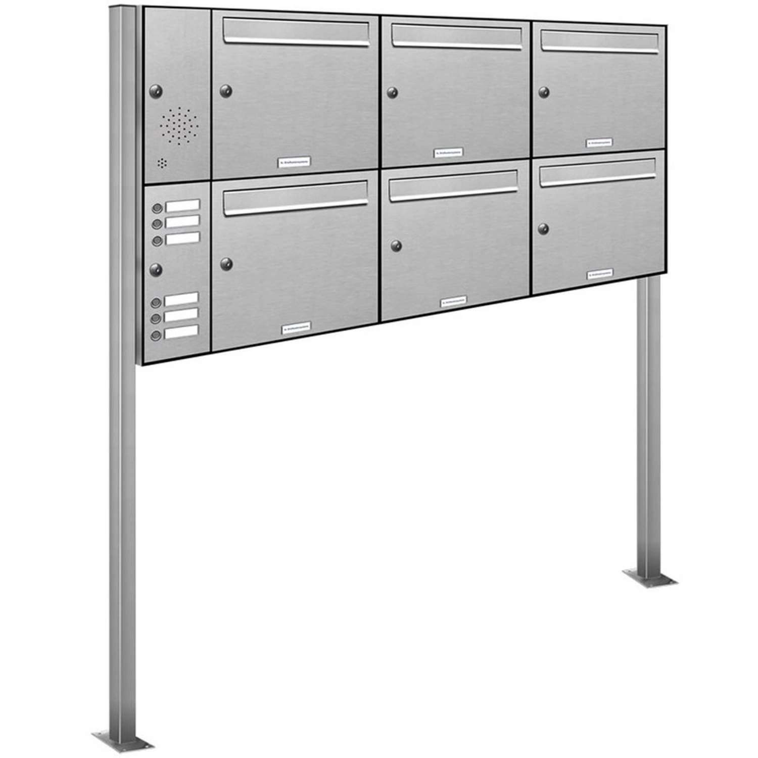 Briefkasten, Parteien: 6, Freistehend, BxHxT: 153,403 x 150,0 x 11,6 cm
