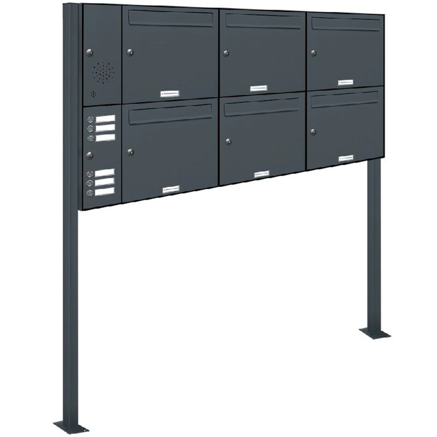 Briefkasten, Parteien: 6, Freistehend, BxHxT: 153,425 x 150,0 x 11,6 cm