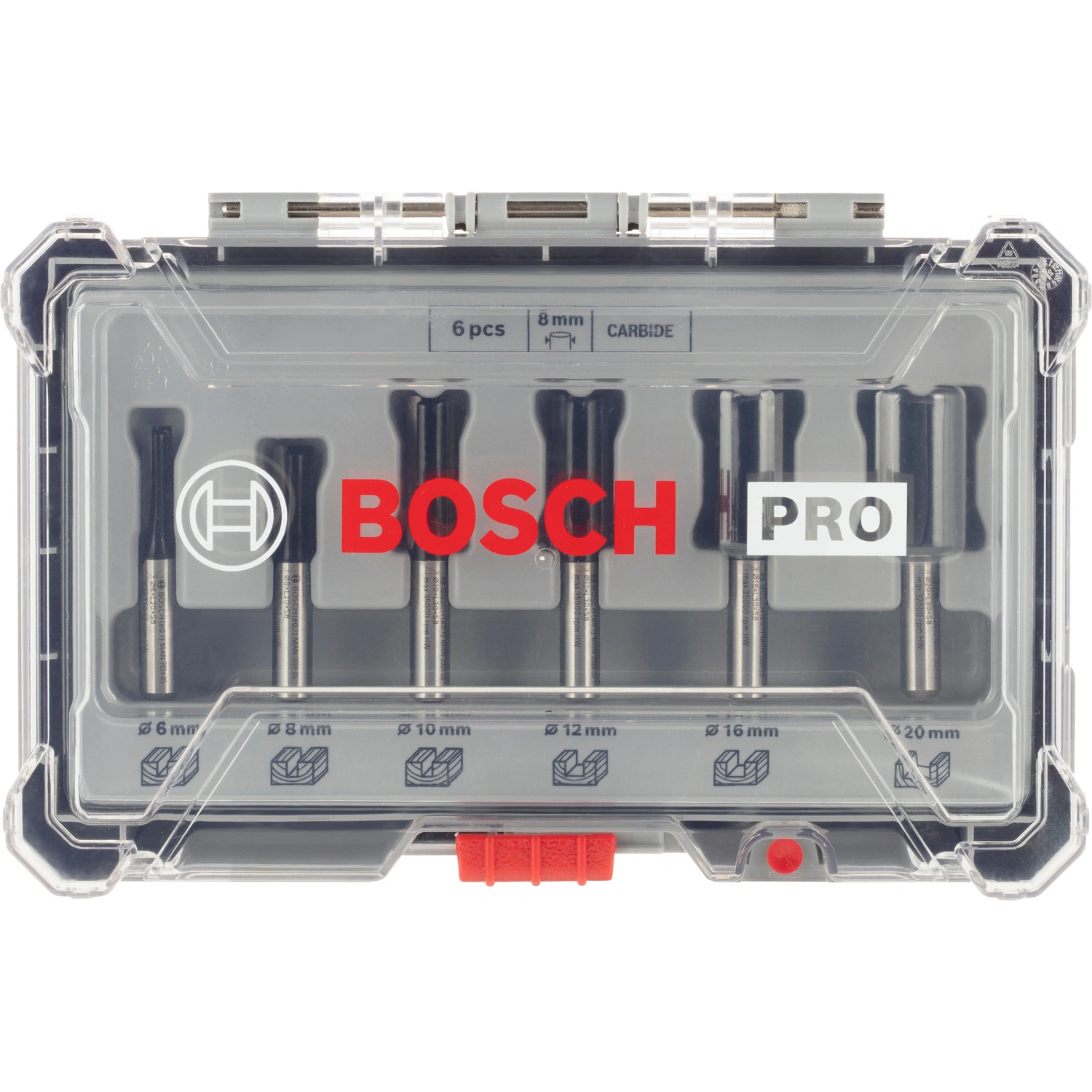 Nut-Fräser, Set, 6-tlg., 8 mm Schaft