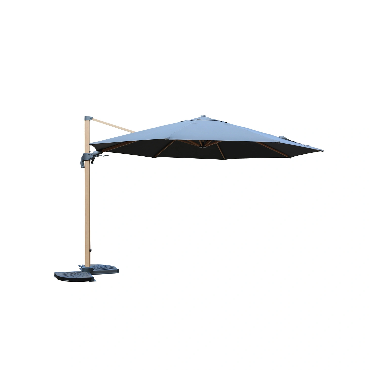 Pendelschirm »Paros«, Ø 350 cm, UV80+, Aluminium, Holzoptik/anthrazit