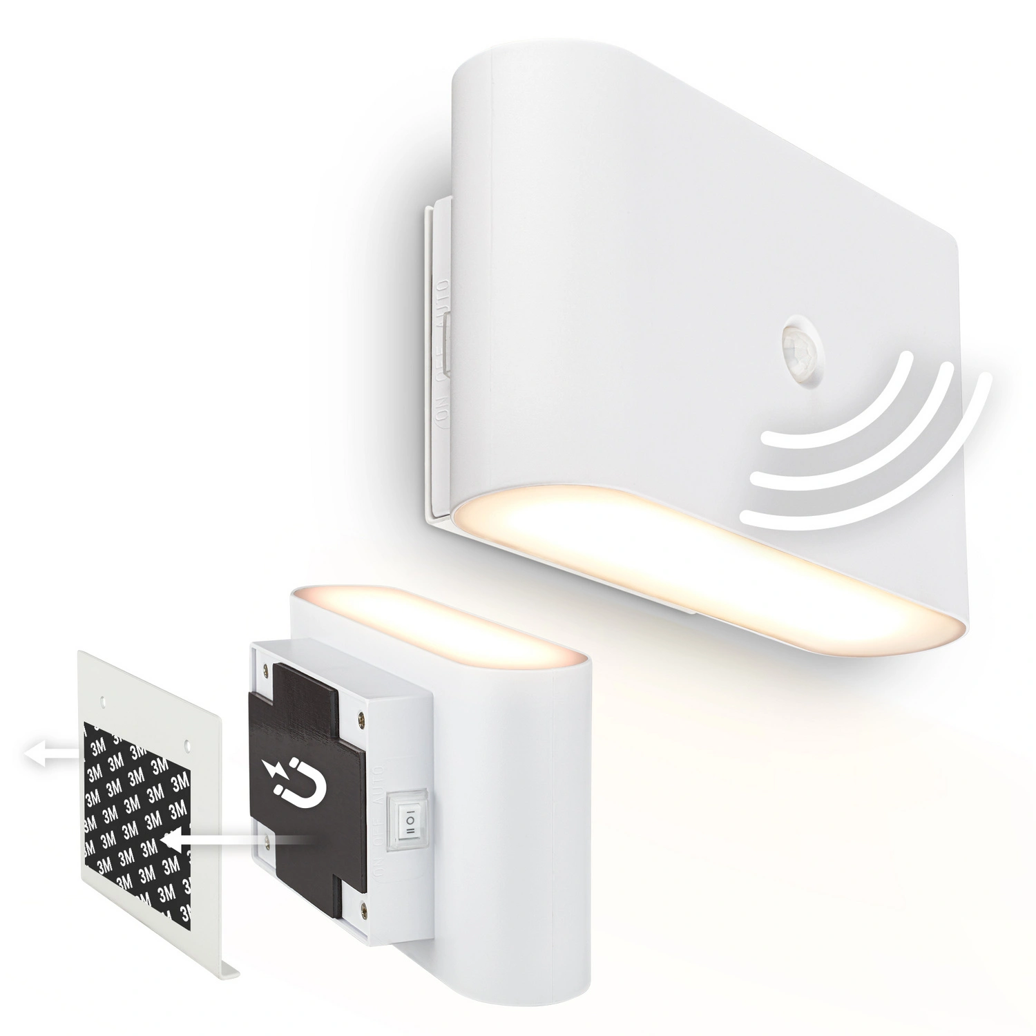 Leuchte, LED Akku Wandleuchte, 3 W, weiß matt