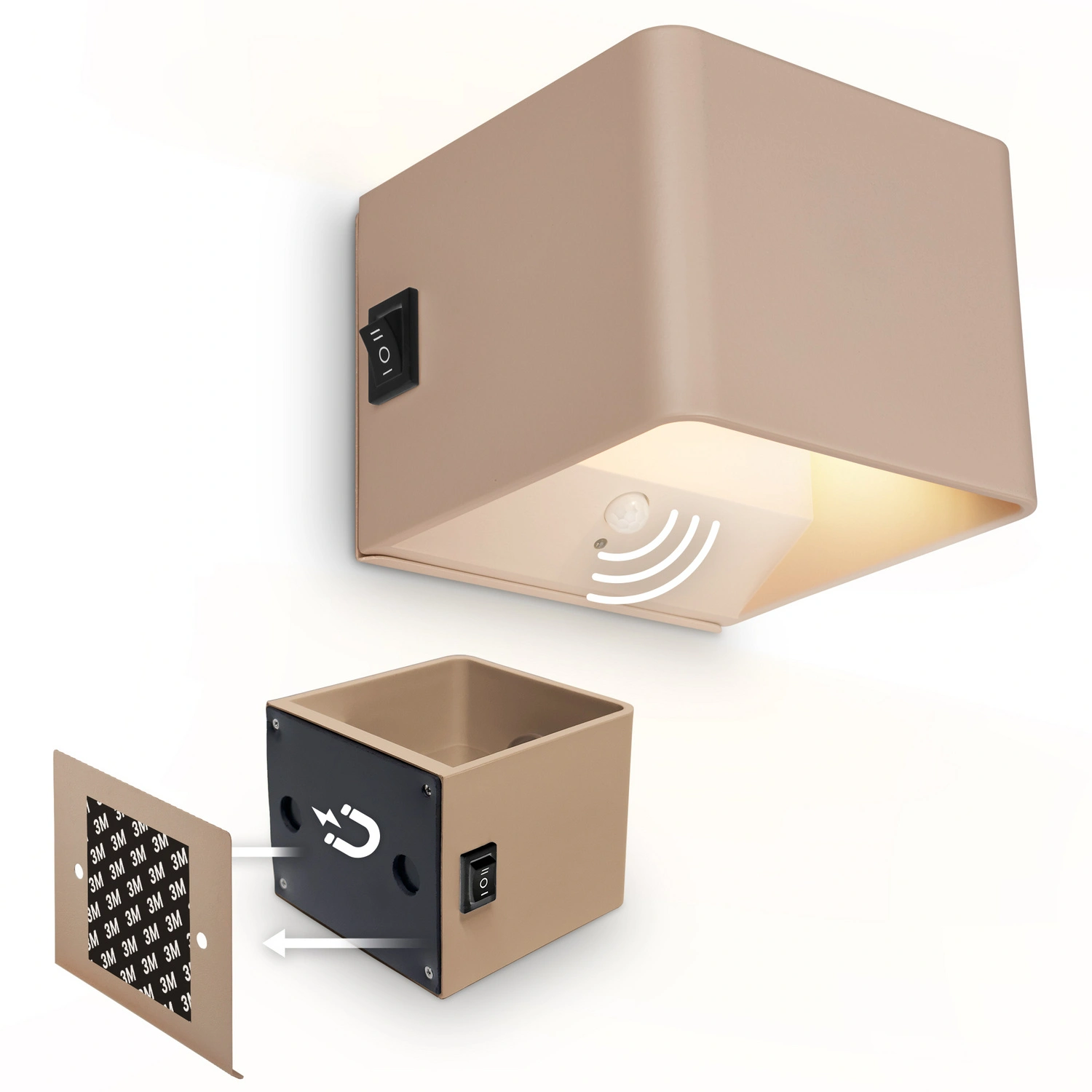 Leuchte, LED Akku Wandleuchte, 1,5 W, beige