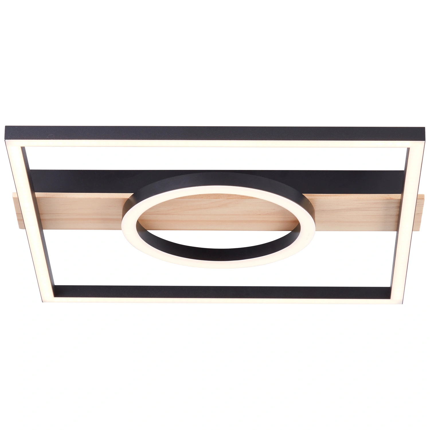 LED-Deckenleuchte »Maureen«, 21W, 2310lm, 3000K, Metall/Holz/Kunststoff, schwarz