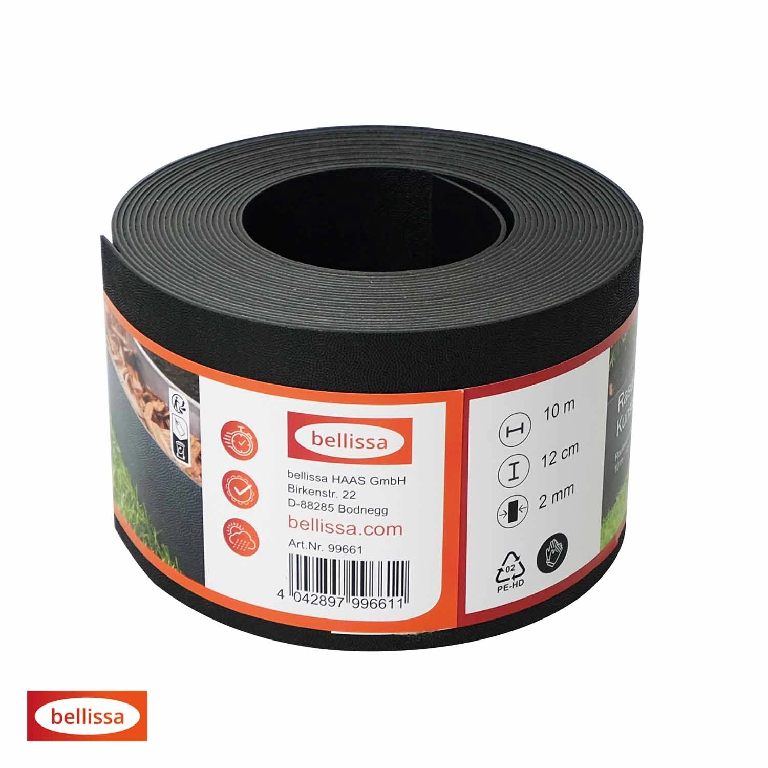 Rasenkante »Rolle«, LxH: 100 x 12 cm, anthrazit