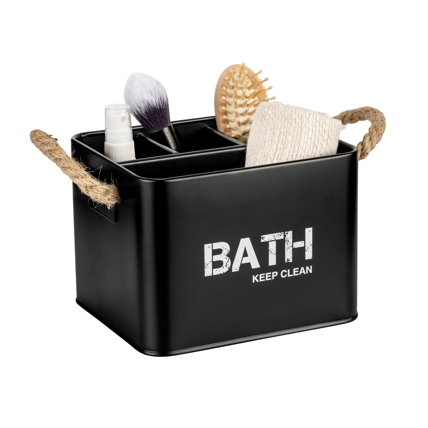 Aufbewahrungsbox »Gara«, Maße B x H x T: 19 x 12,5 x 13 cm, 4 Fächern Schwarz, aus Stahl