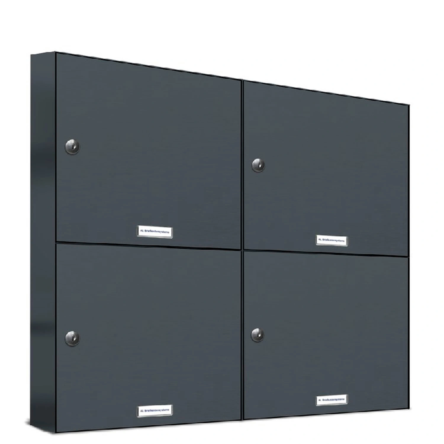 Briefkasten, Parteien: 4, Zaundurchwurf, BxHxT: 76,8 x 68,4 x 11,6 cm