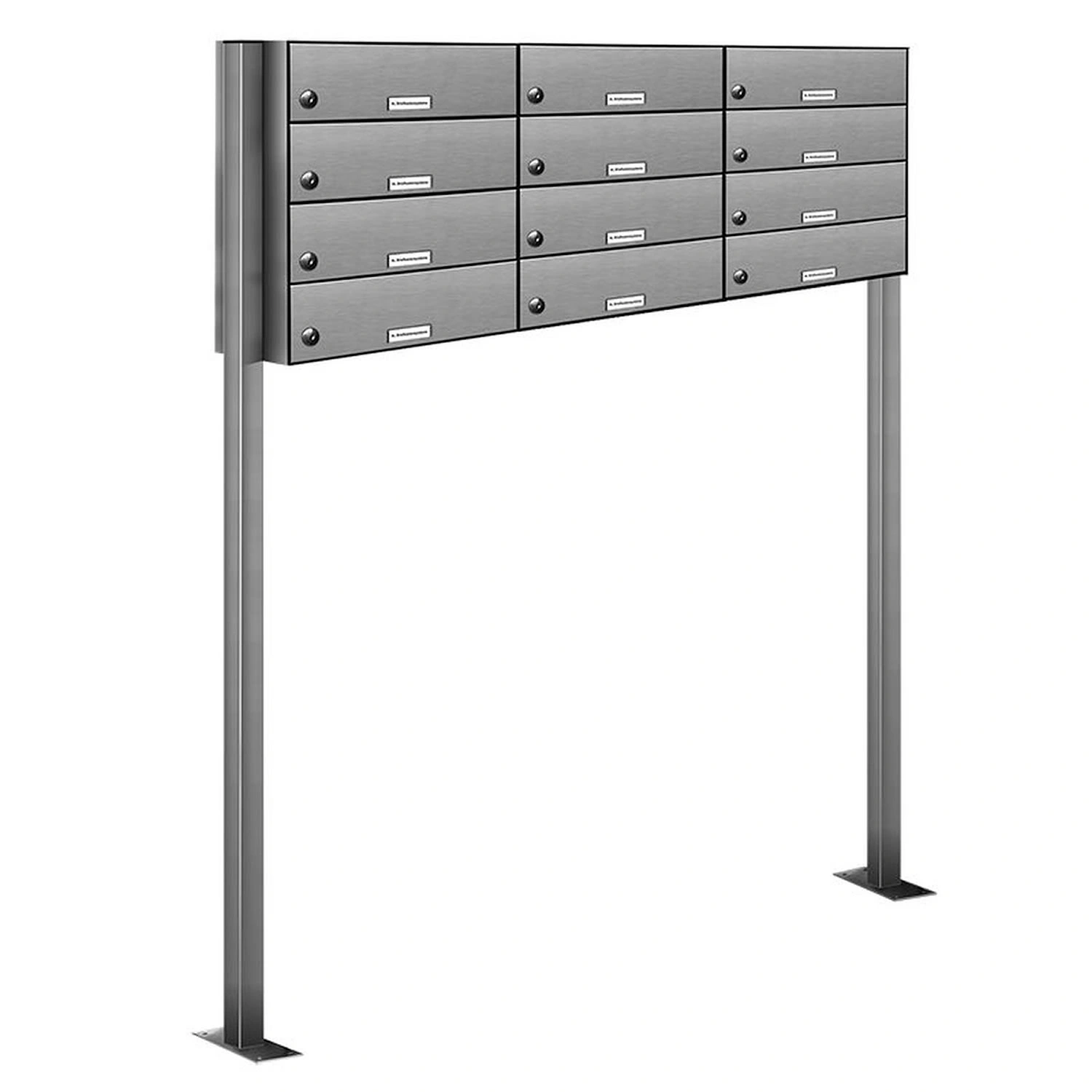 Briefkasten, Parteien: 12, Zaundurchwurf, BxHxT: 123,2 x 150 x 27,5 cm