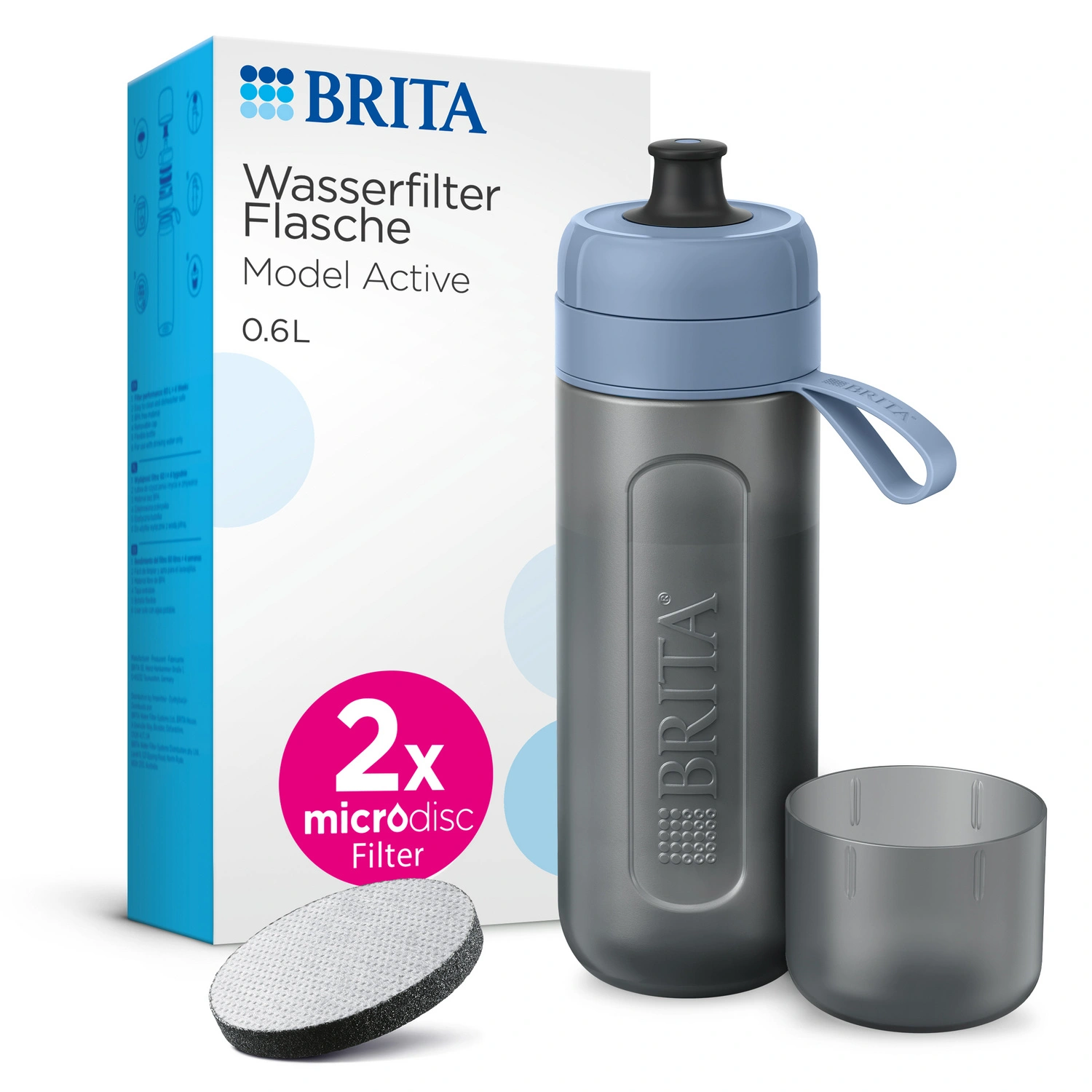 Wasserflasche »Active«, 0,6 L, dunkelblau