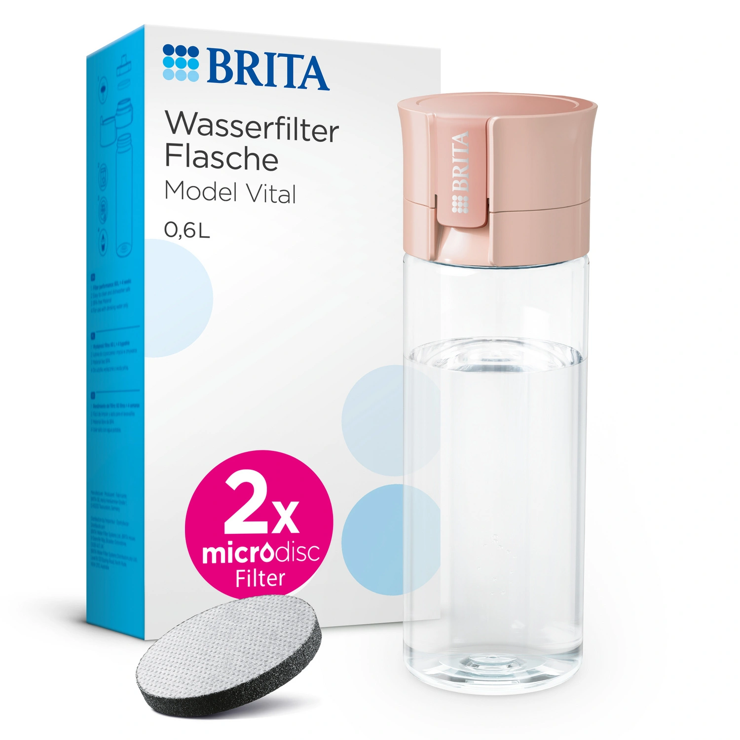 Wasserflasche »Vital«, 0,6 L, apricot
